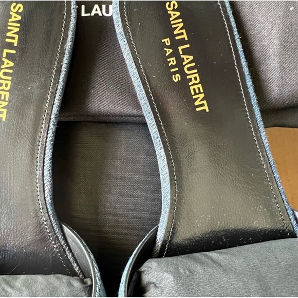 ❌❌SOLD! NIB Saint Laurent Tribute Nu Pieds Denim Slides - Picture 5 of 7